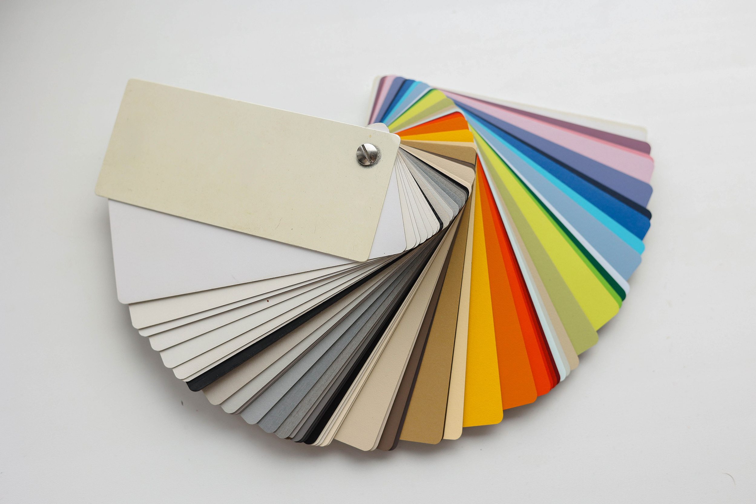 Color palette samples swatches for graphic designer on white background