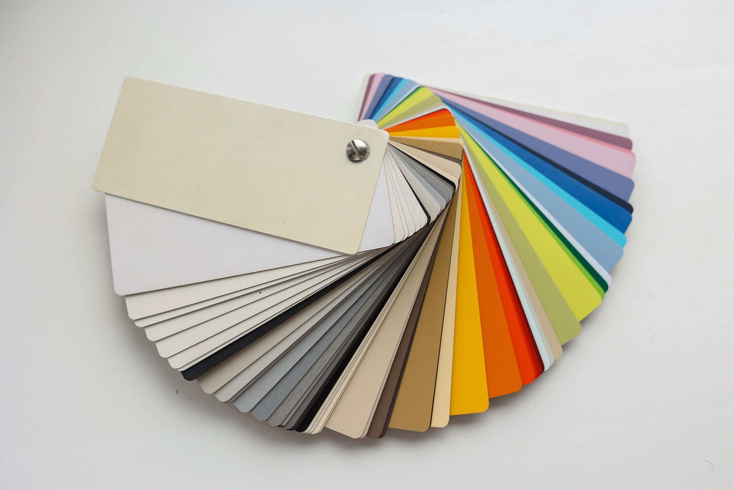 Color palette samples swatches for graphic designer on white background