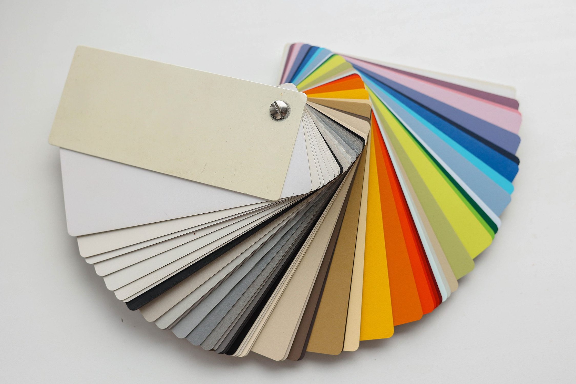 Color palette samples swatches for graphic designer on white background